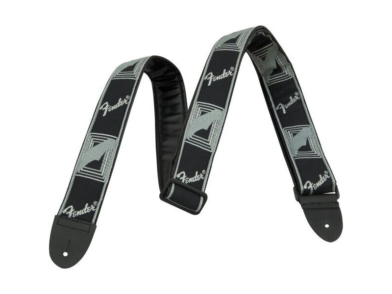 Fender 2 Monogrammed Black/Light Grey/Dark Grey strap click to zoom image