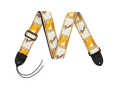 Fender 2 Monogrammed White/Brown/Yellow strap