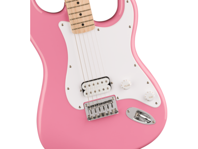 Squier Squier Sonic[REG] Stratocaster[REG] HT H, Maple Fingerboard, White Pickguard, Flash Pink click to zoom image