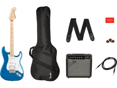Squier Affinity Series® Stratocaster® HSS Pack, Maple Fingerboard, Lake Placid Blue, Gig Bag, 15G - 230V UK