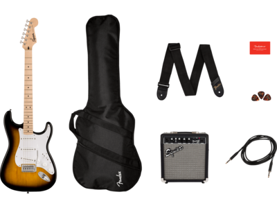 Squier Squier Sonic® Stratocaster® Pack, Maple Fingerboard, 2-Color Sunburst, Gig Bag, 10G - 230V UK