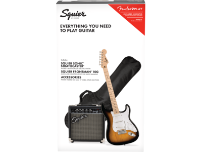 Squier Squier Sonic[REG] Stratocaster[REG] Pack, Maple Fingerboard, 2-Color Sunburst, Gig Bag, 10G - 230V UK click to zoom image