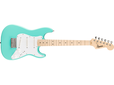 Squier Mini Stratocaster®, Maple Fingerboard, White Pickguard, Sea Foam Green