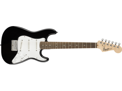 Squier Mini Stratocaster®, Laurel Fingerboard, White Pickguard, Black 