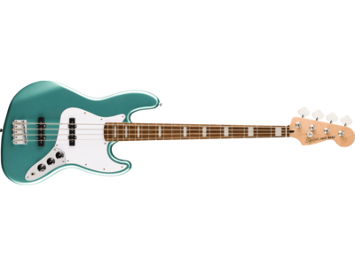 Squier Affinity Series® Active Jazz Bass®, Laurel Fingerboard, White Pickguard, Mystic Sea Foam Green