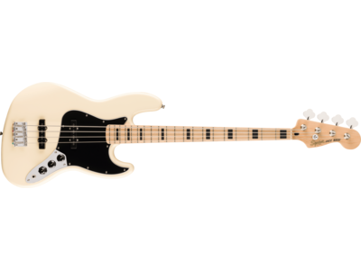 Squier Affinity Series® Active Jazz Bass®, Maple Fingerboard, Black Pickguard, Olympic White