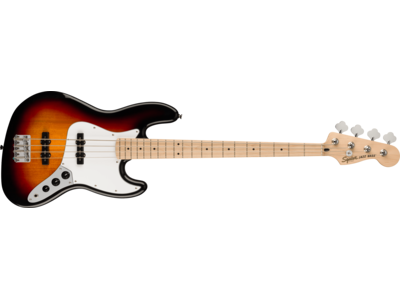 Squier Affinity Series® Jazz Bass®, Maple Fingerboard, White Pickguard, 3-Color Sunburst
