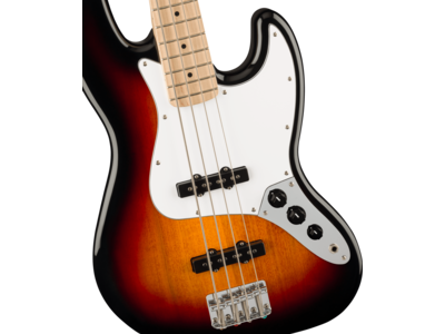 Squier Affinity Series[REG] Jazz Bass[REG], Maple Fingerboard, White Pickguard, 3-Color Sunburst click to zoom image