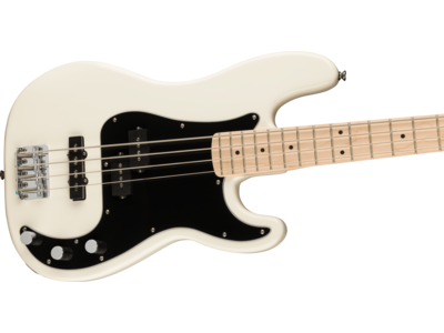 Squier Affinity Series[REG] Precision Bass[REG] PJ, Maple Fingerboard, Black Pickguard, Olympic White click to zoom image