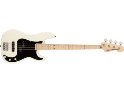 Squier Affinity Series® Precision Bass® PJ, Maple Fingerboard, Black Pickguard, Olympic White 