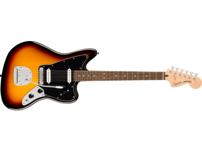 Squier Affinity Series® Jaguar®, Laurel Fingerboard, Black Pickguard, 3-Color Sunburst