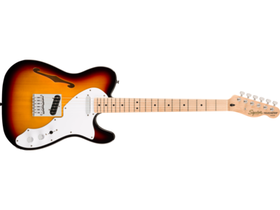 Squier Affinity Series® Telecaster® Thinline, Maple Fingerboard, White Pickguard, 3-Color Sunburst