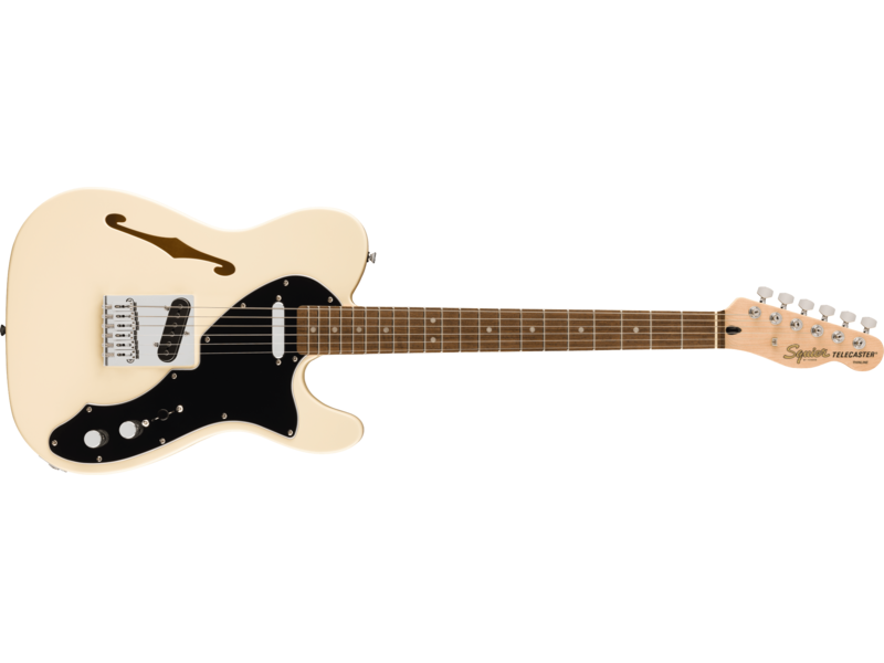 Squier Affinity Series[REG] Telecaster[REG] Thinline, Laurel Fingerboard, Black Pickguard, Olympic White click to zoom image