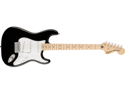 Squier Affinity Series® Stratocaster®, Maple Fingerboard, White Pickguard, Black