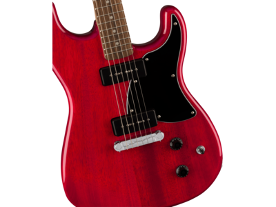Squier Paranormal Strat-O-Sonic, Laurel Fingerboard, Black Pickguard, Crimson Red Transparent click to zoom image