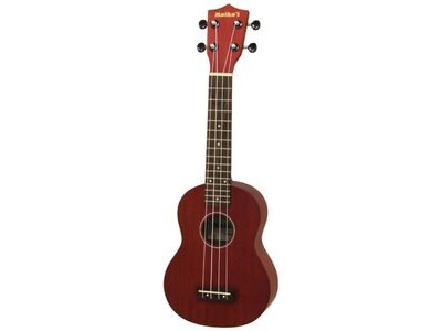Aria Maikai MKU1 Soprano Ukulele with Bag, See Trough Red
