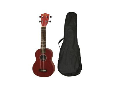 Aria Maikai MKU1 Soprano Ukulele with Bag, See Trough Red click to zoom image