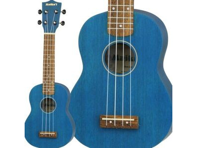 Aria Maikai MKU1 Soprano Ukulele with Bag, See Through Blue click to zoom image