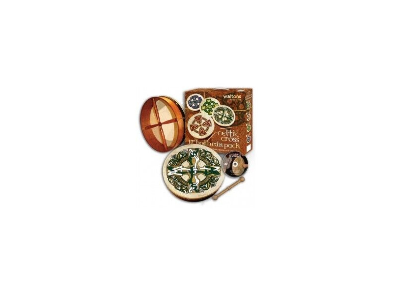 Waltons 12" Bodhran Pack Celtic Cross click to zoom image