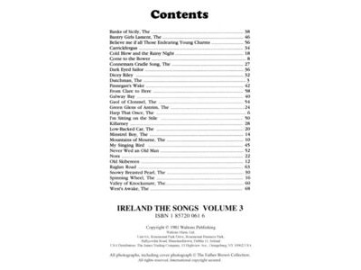 Waltons Ireland The Songs Volume 3 (Lyrics Melody Chords) click to zoom image