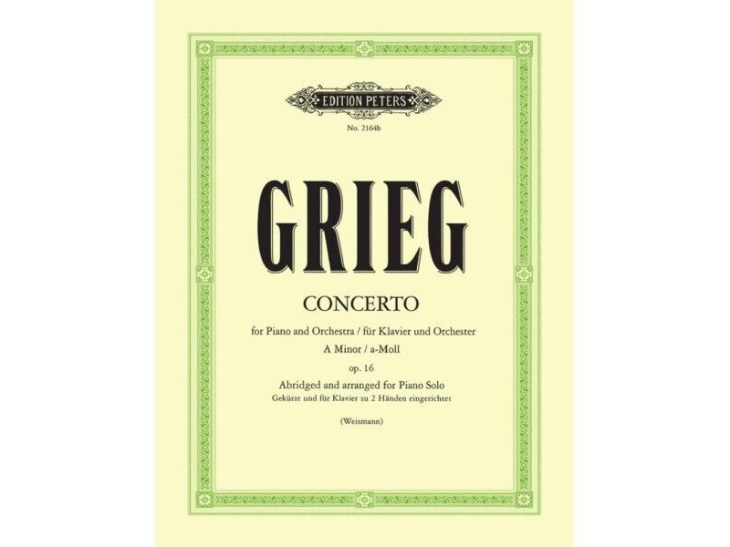 Edition Peters Grieg: Concerto in A minor Op. 16 (Arranged for Piano solo) click to zoom image