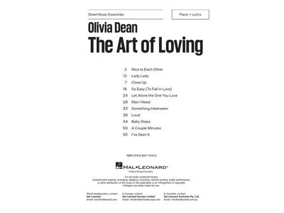 Hal Leonard Olivia Dean - The Art of Loving (Piano) click to zoom image