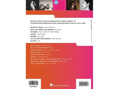 Hal Leonard Really Easy Piano: Chart Hits of 2023-2024 click to zoom image