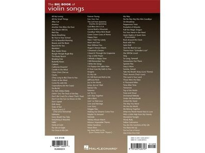 Hal Leonard The Big Book of Violin Songs click to zoom image