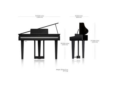 Roland GP-3 Slimline Baby Grand Piano Polished Ebony click to zoom image