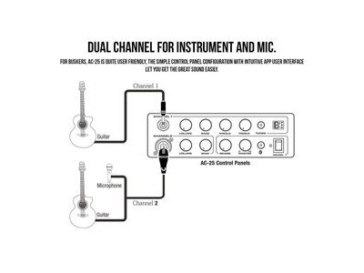 Nux 25 watt AC25 Acoustic guitar amplifier click to zoom image