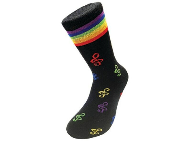 Music Gifts Company Socks Multi Coloured Treble Clefs click to zoom image