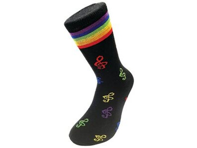 Music Gifts Company Socks Multi Coloured Treble Clefs 