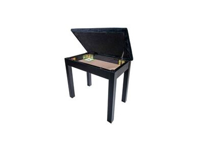 Boosey & Hawkes Prelude DX11 Piano Stool with Book Storage, Black Velvet Top, Polished Ebony click to zoom image