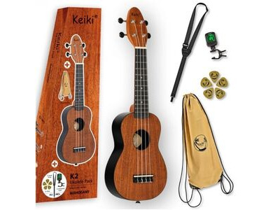 Ortega Keiki Mahogany Soprano Ukulele Pack click to zoom image