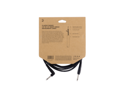 D'Addario Classic Series Instrument Cable, Right Angle Plug, 10 feet click to zoom image