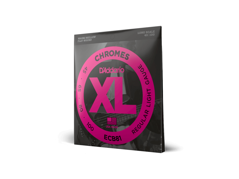 D'Addario Chromes Bass Guitar Strings, Light, 45-100, Long Scale click to zoom image