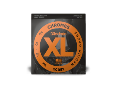 D'Addario Chromes Bass Guitar Strings, Medium, 50-105, Long Scale click to zoom image
