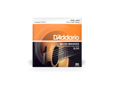 D'Addario Bronze Acoustic Guitar Strings, Extra Light, 10-47 click to zoom image