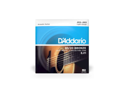 D'Addario 80/20 Bronze Acoustic Guitar Strings, Light, 12-53 click to zoom image