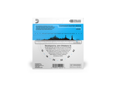 D'Addario 80/20 Bronze Acoustic Guitar Strings, Light, 12-53 click to zoom image