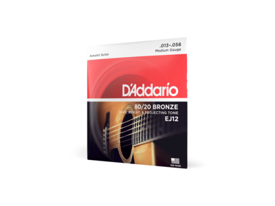 D'Addario 80/12 Bronze Acoustic Guitar Strings, Medium, 13-56