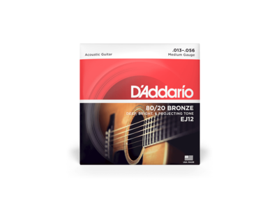 D'Addario 80/12 Bronze Acoustic Guitar Strings, Medium, 13-56 click to zoom image