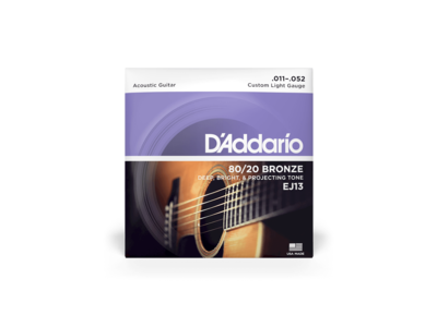 D'Addario 80/20 Bronze Acoustic Guitar Strings, Custom Light, 11-52 click to zoom image