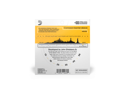 D'Addario 80/20 Bronze Acoustic Guitar Strings, Light Top/Medium Bottom/Bluegrass, 12-56 click to zoom image