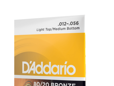 D'Addario 80/20 Bronze Acoustic Guitar Strings, Light Top/Medium Bottom/Bluegrass, 12-56 click to zoom image