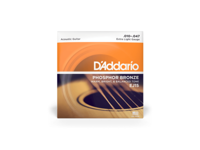 D'Addario Phosphor Bronze Acoustic Guitar Strings, Extra Light, 10-47 click to zoom image
