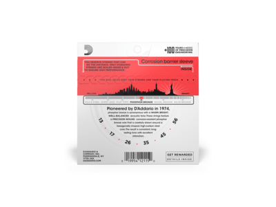 D'Addario Phosphor Bronze Acoustic Guitar Strings, Medium, 13-56 click to zoom image