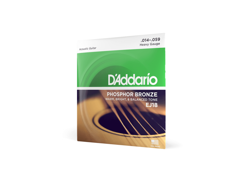 D'Addario Phosphor Bronze Acoustic Guitar Strings, Heavy, 14-59 click to zoom image