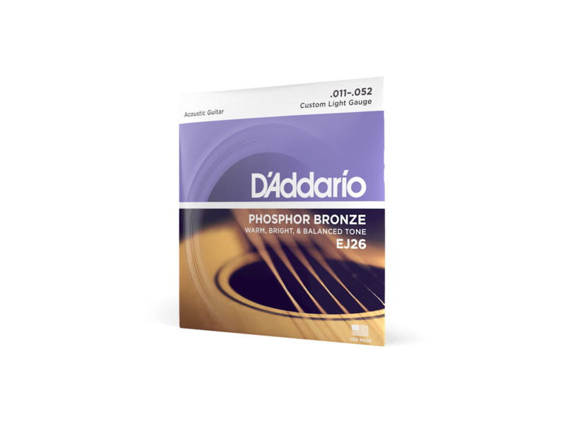 D'Addario Phosphor Bronze Acoustic Guitar Strings, Custom Light, 11-52 click to zoom image