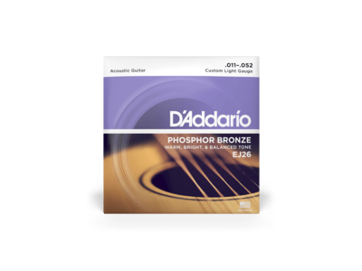 D'Addario Phosphor Bronze Acoustic Guitar Strings, Custom Light, 11-52 click to zoom image